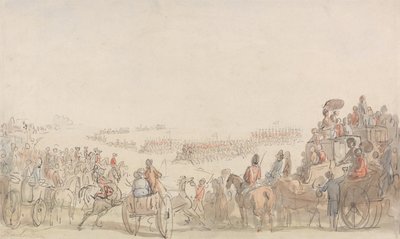 Rassegna dei volontari a cavallo leggeri a Wimbledon Common da Thomas Rowlandson